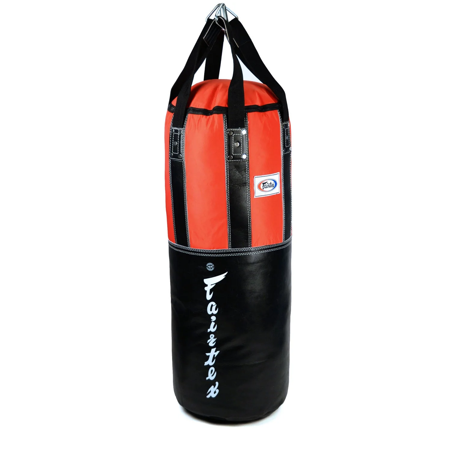 Fairtex HB3 Extra Large Leather Heavy Bag - Black-Red (UN-FILLED) - Image 2