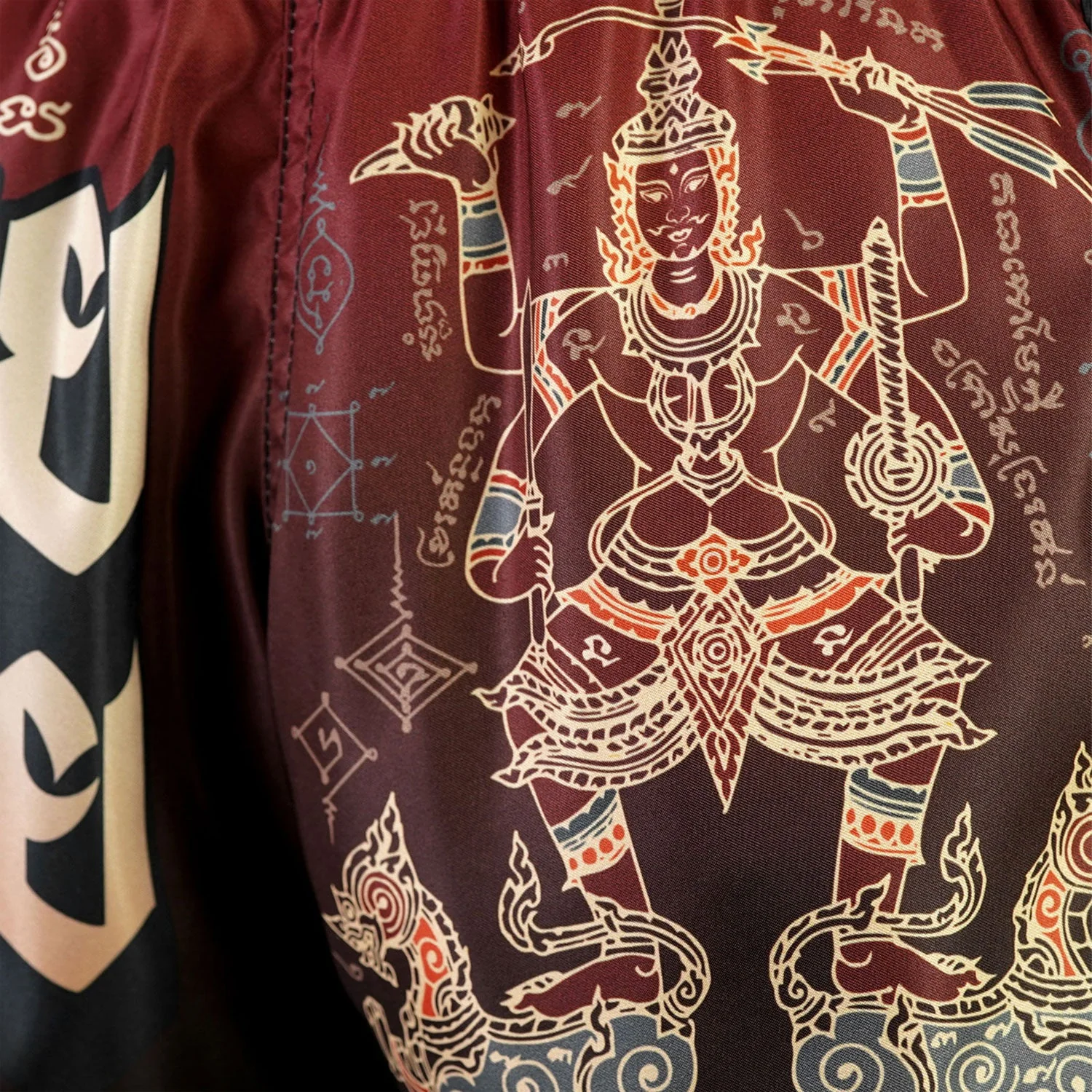 MSC101 TUFF Muaythai Shorts Retro Style Yant Narai Turning the Land - Image 5