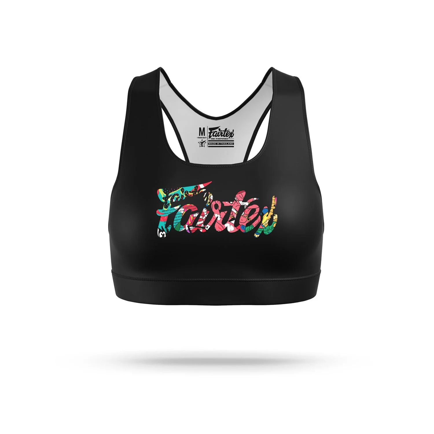 SB8 Fairtex URFACE Script Sports Bra Black