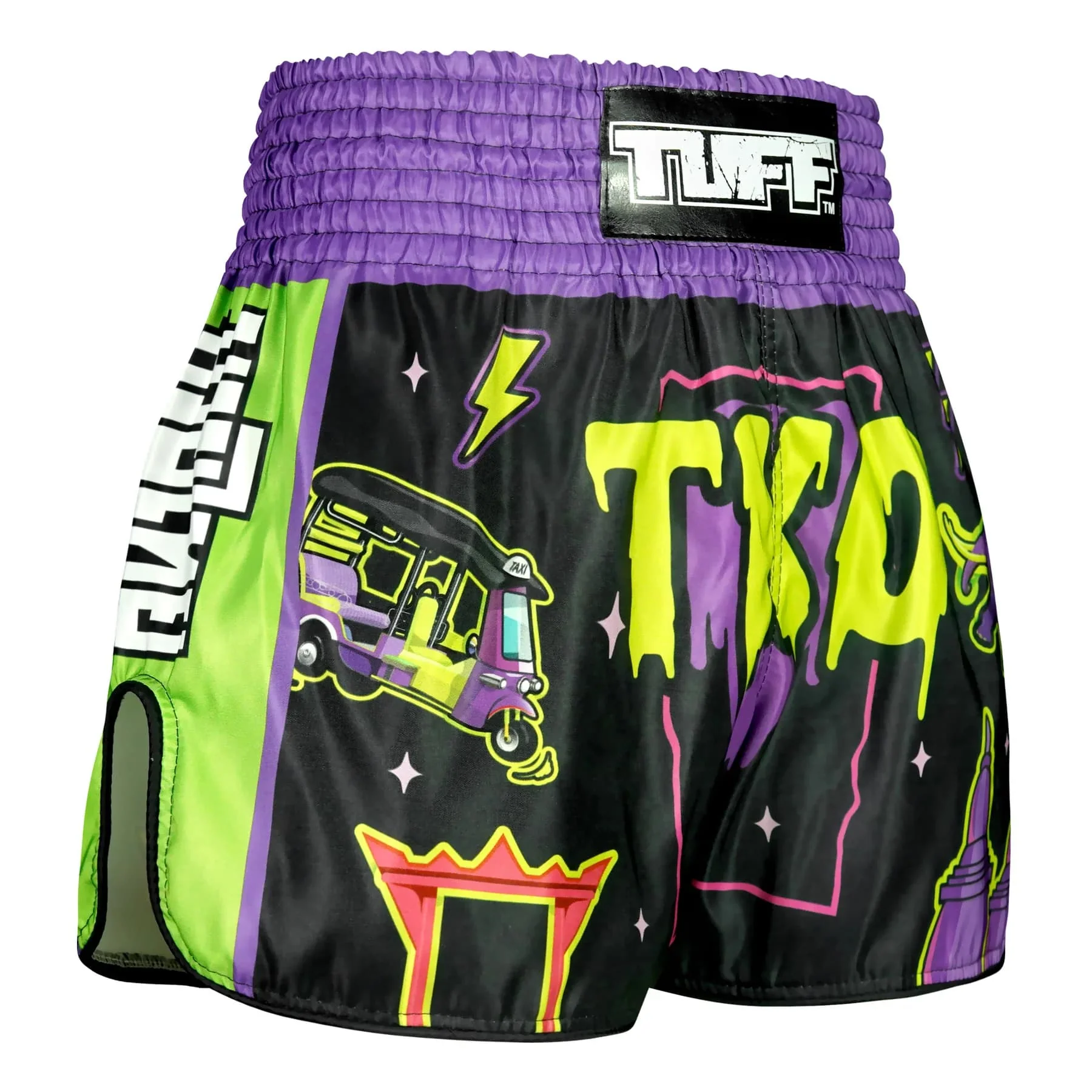 TUFF High-Cut Retro Muaythai Shorts - RMS118 - The TKO Night - Image 4